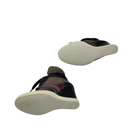 Chloe Tricolor Leather Quilted Suede Wedge Sneaker Hidden Heel‎ Booties Green 34 - Picture 12 of 16